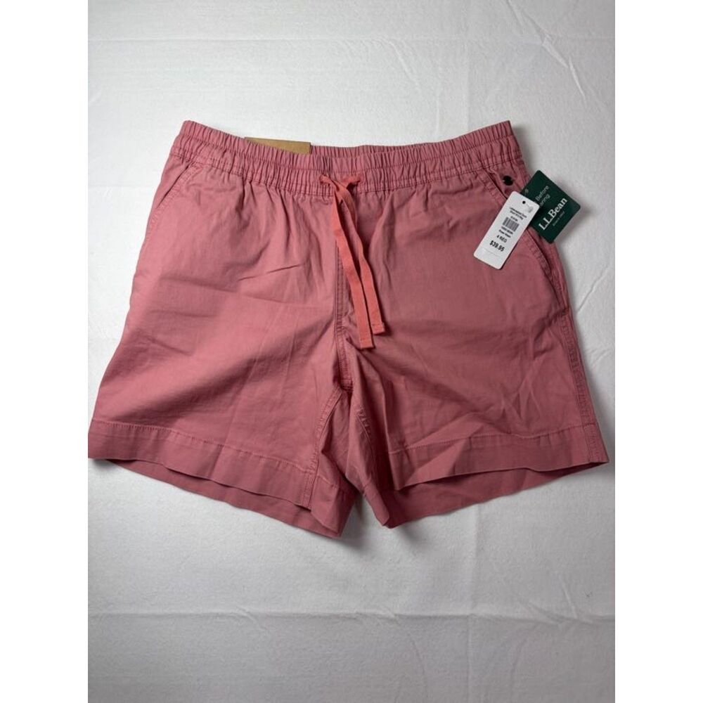 NWT L.L. Bean Lakewashed Dock Shorts Rose Wash Pink Drawstring Women 4 Reg